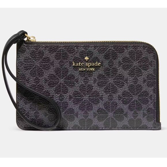 kate spade Handbags - Kate Spade Lucy Space Flower Small Card Holder Wristlet in Black